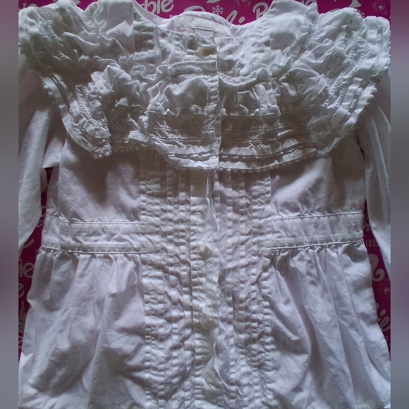 🎀Burberry Girls White Eyelet Ruffles Dress Size 6 Mint Condition & FREE GIFT - Picture 4 of 11